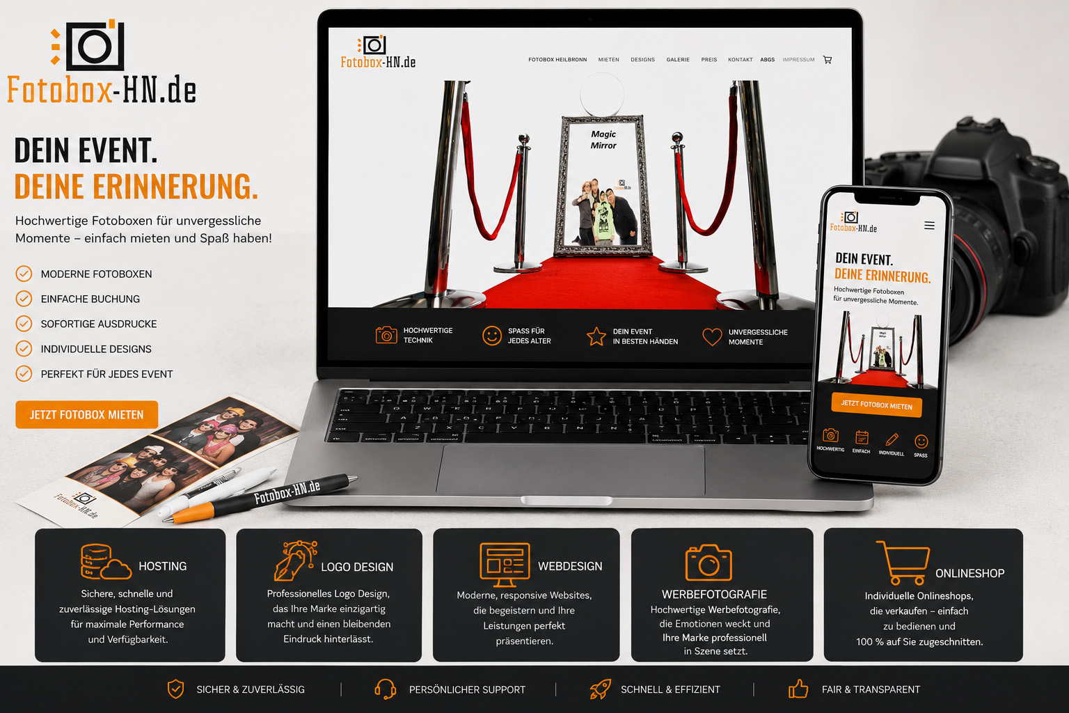 Website fotobox-hn – Logo & Webdesign von Web Emotions