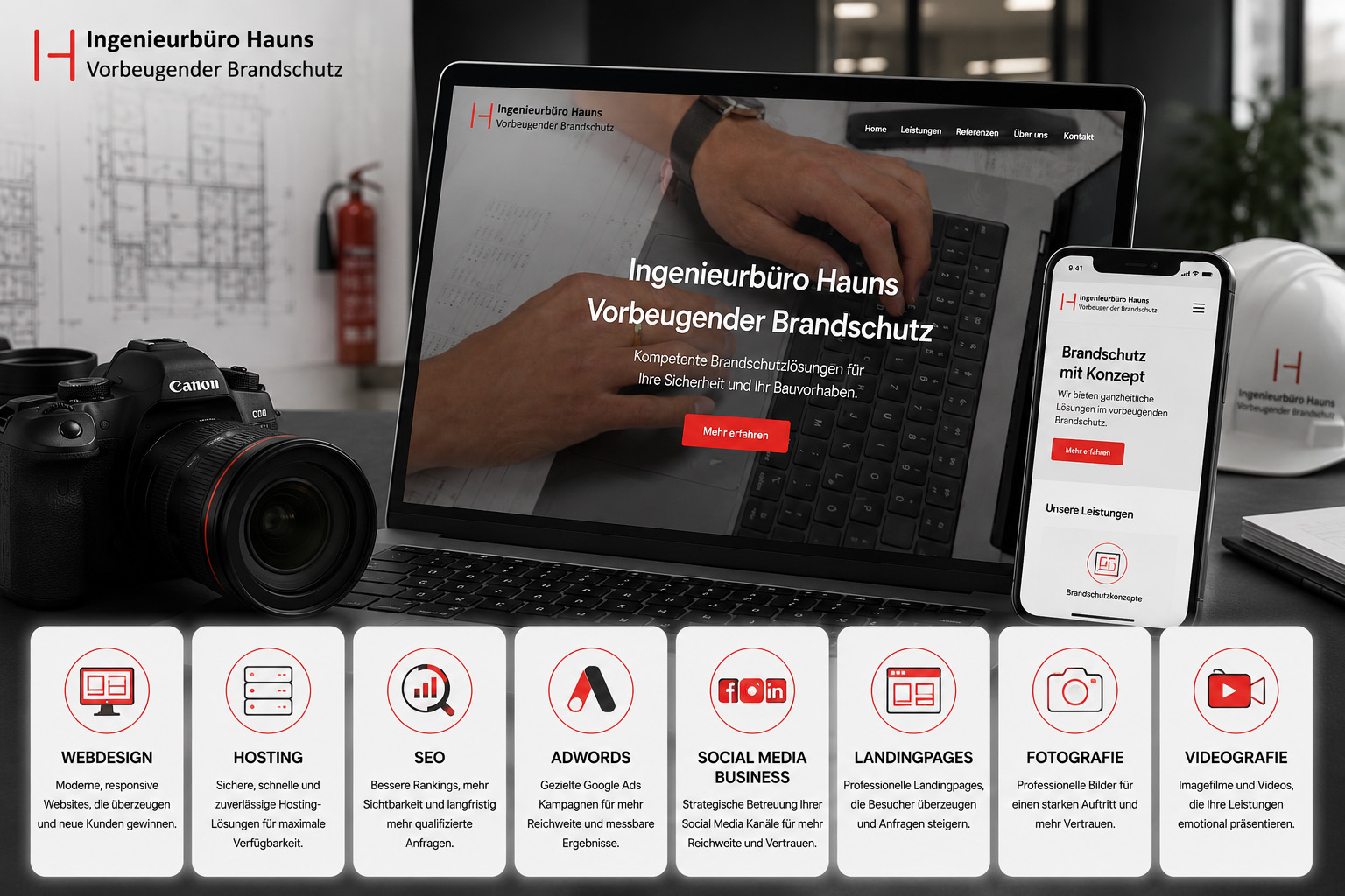 Website Ingenieurbüro Hauns – Webdesign & SEO von Web Emotions