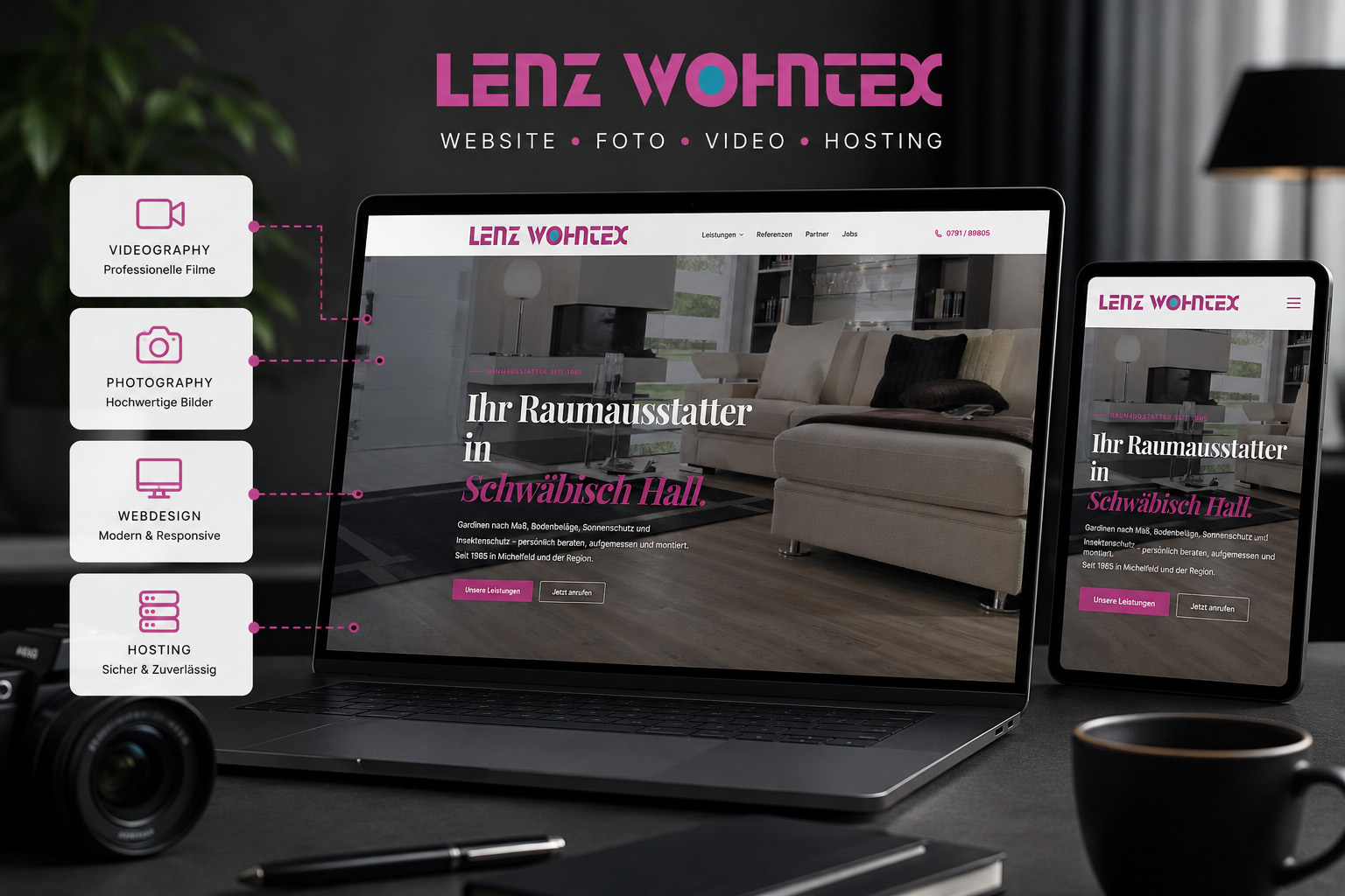 Website Lenz Wohntex – Webdesign & SEO von Web Emotions