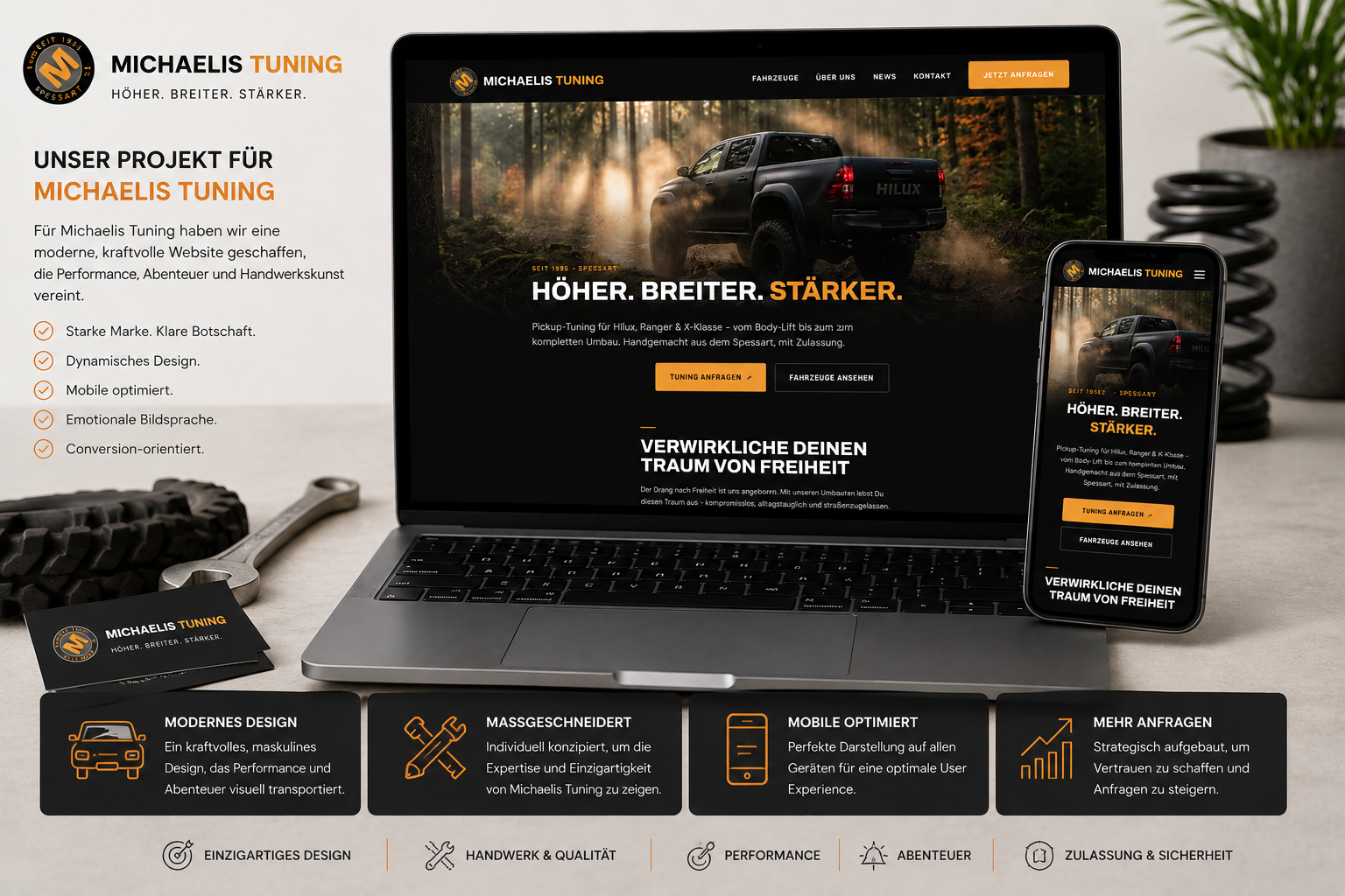 Website Michaelis Tuning – Webdesign & Fotografie von Web Emotions