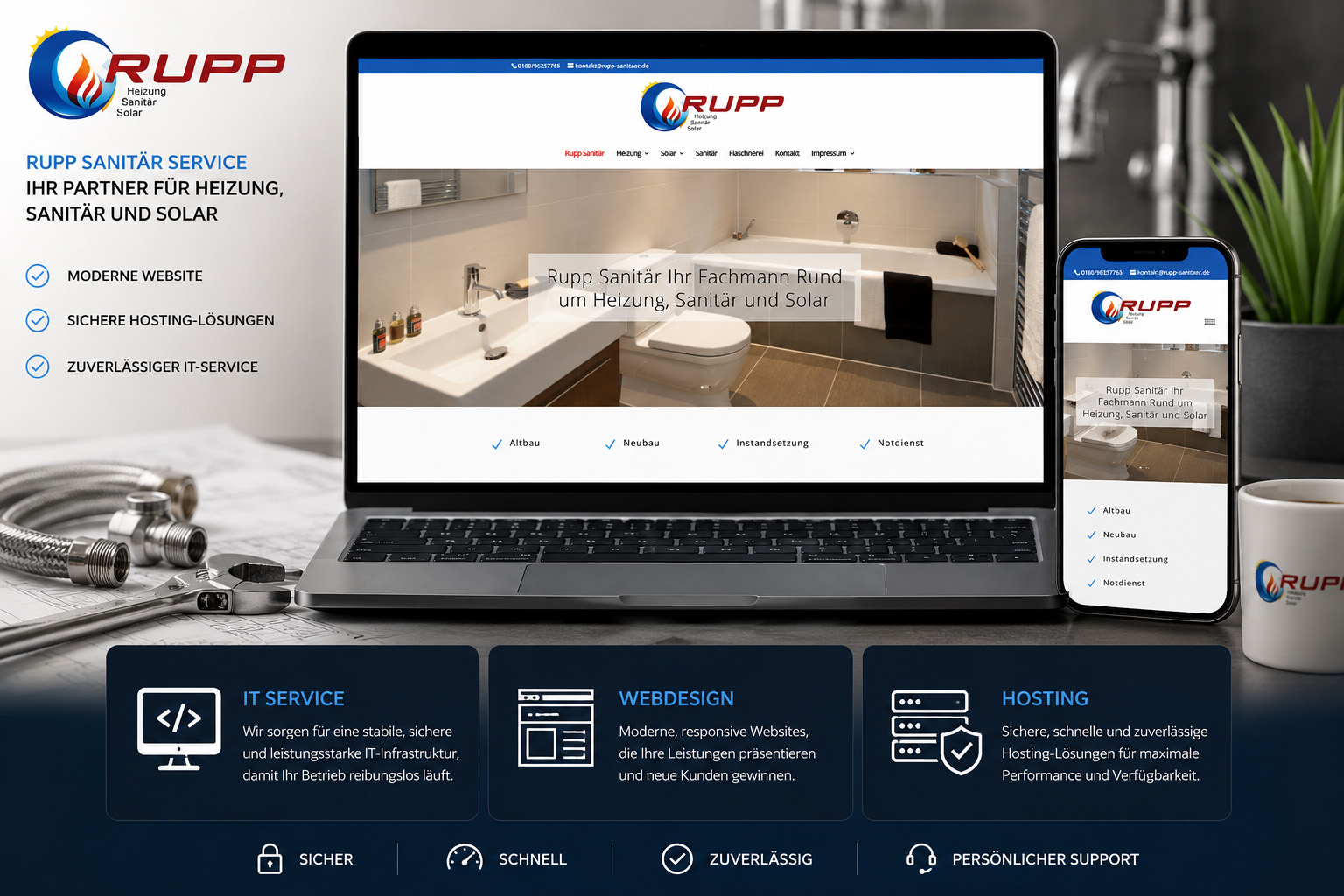 Website Rupp Sanitär – Webdesign von Web Emotions