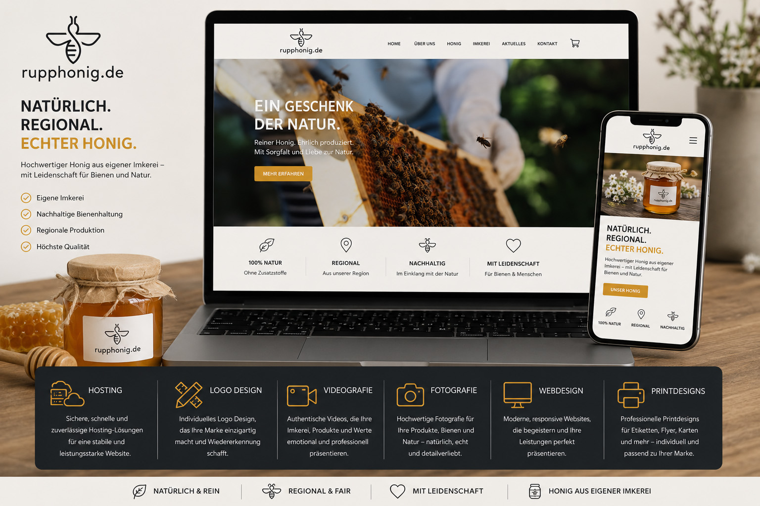 Website Rupp Honig – Fullservice Branding von Web Emotions
